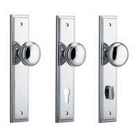 Iver Cambridge Door Knob on Stepped Backplate Chrome Plated