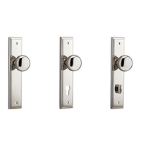 Iver Cambridge Door Knob on Stepped Backplate Polished Nickel