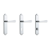 Iver Copenhagen Door Lever Handle on Shouldered Backplate Polished Chrome