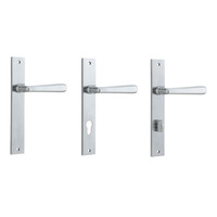 Iver Copenhagen Door Lever Handle on Rectangular Backplate Brushed Chrome