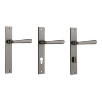 Iver Copenhagen Door Lever Handle on Rectangular Backplate Distressed Nickel