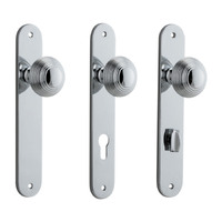 Iver Guildford Door Knob on Oval Backplate Chrome Plated