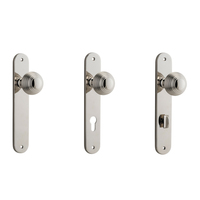 Iver Guildford Door Knob on Oval Backplate Polished Nickel