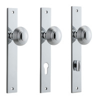 Iver Guildford Door Knob on Rectangular Backplate Chrome Plated