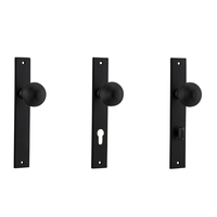 Iver Guildford Door Knob on Rectangular Backplate Matt Black