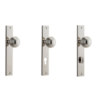 Iver Guildford Door Knob on Rectangular Backplate Polished Nickel