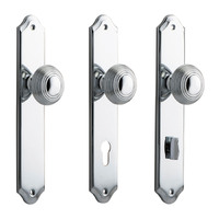 Iver Guildford Door Knob on Shouldered Backplate Chrome Plated