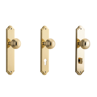 Iver Guildford Door Knob on Shouldered Backplate Polished Brass