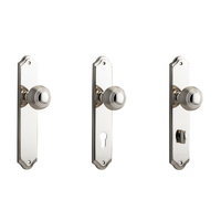 Iver Guildford Door Knob on Shouldered Backplate Polished Nickel