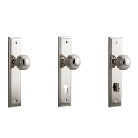 Iver Guildford Door Knob on Stepped Backplate Polished Nickel