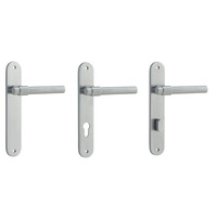 Iver Helsinki Door Lever Handle on Oval Backplate Brushed Chrome