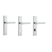 Iver Helsinki Door Lever Handle on Stepped Backplate Polished Chrome