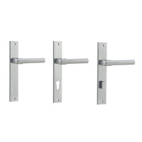 Iver Helsinki Door Lever Handle on Rectangular Backplate Brushed Chrome