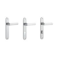 Iver Osaka Door Lever Handle on Oval Backplate Brushed Chrome