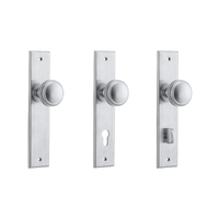 Iver Paddington Door Knob on Chamfered Backplate Brushed Chrome