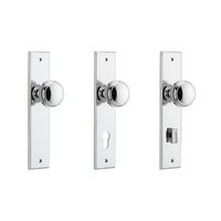 Iver Paddington Door Knob on Chamfered Backplate Polished Chrome