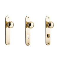 Iver Paddington Door Knob on Oval Backplate Polished Brass