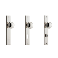 Iver Paddington Door Knob on Rectangular Backplate Polished Nickel