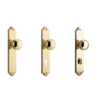 Iver Paddington Door Knob on Shouldered Backplate Polished Brass