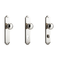 Iver Paddington Door Knob on Shouldered Backplate Polished Nickel