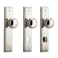 Iver Paddington Door Knob on Stepped Backplate Polished Nickel