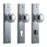 Iver Paddington Door Knob on Stepped Backplate Brushed Chrome