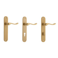 Iver Stirling Door Lever Handle on Oval Backplate Brushed Brass