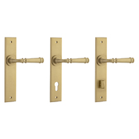 Iver Verona Door Lever Handle on Chamfered Backplate Brushed Brass