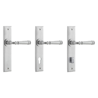 Iver Verona Door Lever Handle on Chamfered Backplate Brushed Chrome