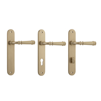 Iver Verona Door Lever Handle on Oval Backplate Brushed Brass