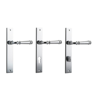 Iver Verona Door Lever Handle on Rectangular Backplate Chrome Plated