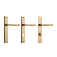 Iver Verona Door Lever Handle on Rectangular Backplate Polished Brass