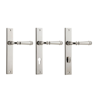 Iver Verona Door Lever Handle on Rectangular Backplate Polished Nickel