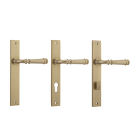 Iver Verona Door Lever Handle on Rectangular Backplate Brushed Brass