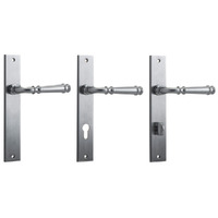 Iver Verona Door Lever Handle on Rectangular Backplate Brushed Chrome