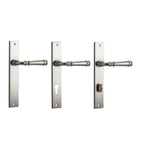 Iver Verona Door Lever Handle on Rectangular Backplate Satin Nickel