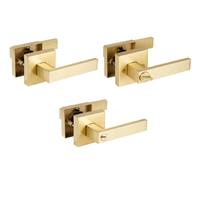 Trio Everest Door Lever Handle on Square Rose Matt Gold - Available in Various Functions