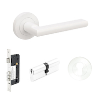 Zanda Epic Door Lever Handle on Round Rose Entrance Set 70mm Key/Key 100243.WHT