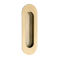 Restocking Soon: ETA Mid December - Zanda Oval Flush Pull Concealed Fix 120mm Satin Brass 5241.SB