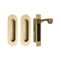 Restocking Soon: ETA Early February - Zanda Duke Oval Style Flush Pull Kit Satin Brass 5260.SB