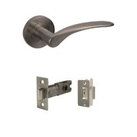 Zanda Apollo Door Handle Lever on Round Rose Passage Set Graphite Nickel 7033.GN