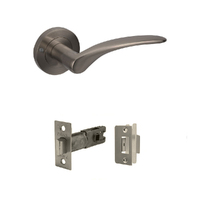 Zanda Apollo Door Handle Lever on Round Rose Integrated Privacy Set Graphite Nickel 7191.GN