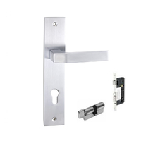 Zanda Quattro Longplate Door Handle Entrance Set Key / Turn Satin Chrome 8126.E4.SC