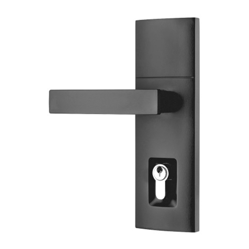 Gainsborough Trilock Angular Double Cylinder Entrance Lever Set Matt Black 8951ANGMB