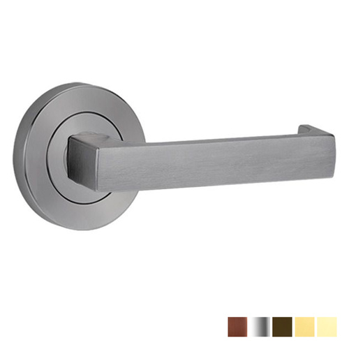 Lockwood Symphony 1220/1221/112 Door Lever on Round Rose Full Set - Available in Various Finishes