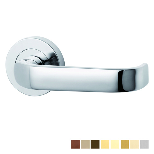 Lockwood Symphony 74 Door Lever on Round Rose Full Set - Available in Various Finishes