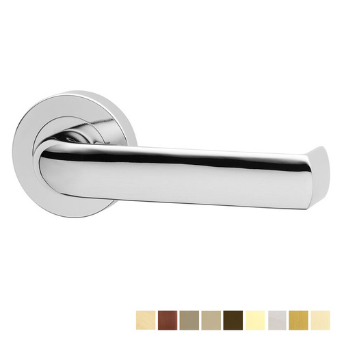 Lockwood Symphony 77 Door Lever on Round Rose Full Set - Available in Various Finishes