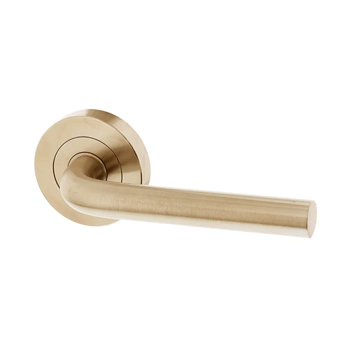 *Nonreturnable Item* Lockwood Symphony 97 Lever On Round Rose Full Set Satin Brass 1220/1221/97SB (MTO 8)