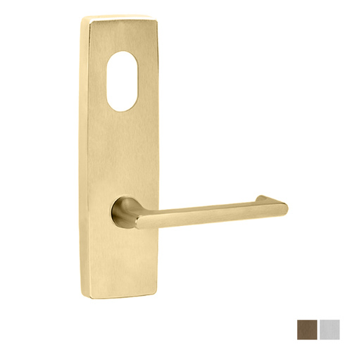 Lockwood Door Handle Square End Plate With Cylinder Hole & 118 Lever - Available in Various Finishes