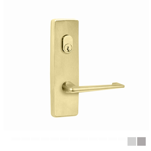 Lockwood Door Handle Square End Plate With Cylinder Hole & 132 Lever - Available in Various Finishes